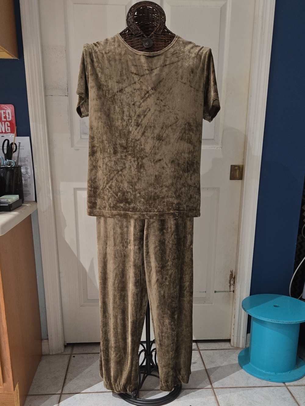 Carole Little Brown Velour Plush 2 Pc. Casual Set